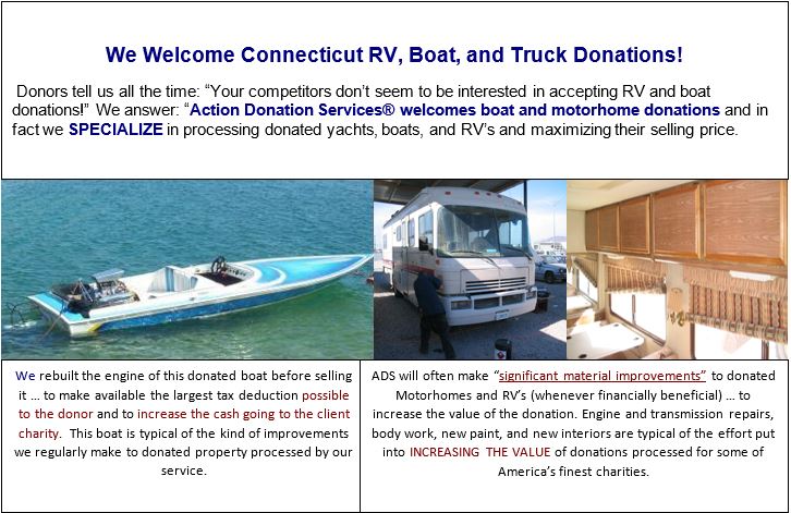 Connecticut boat and motorhome donations