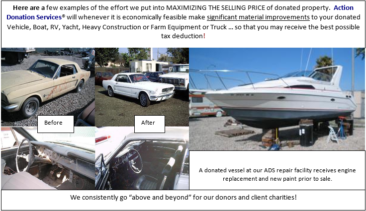 Maryland car, RV, and yacht donations.