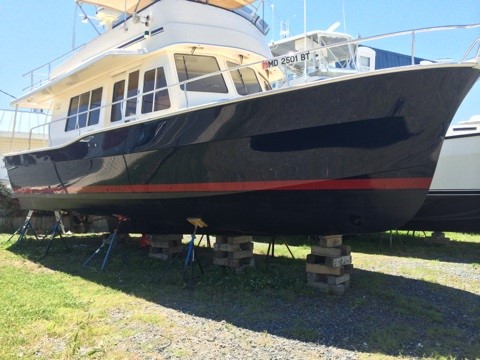 05 Mainship 400 restored at repair yard and sold for charity.