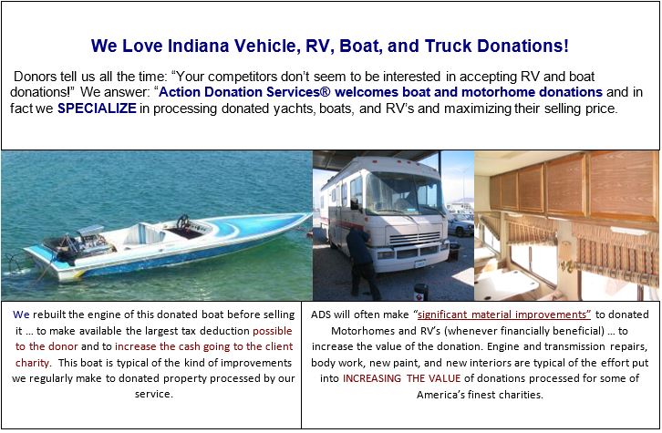 Boat and RV donations – Indiana.