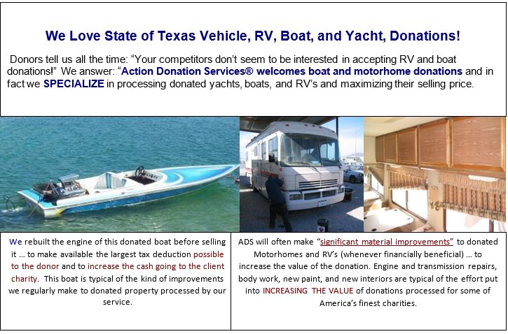 Texas vehicle donations welcome